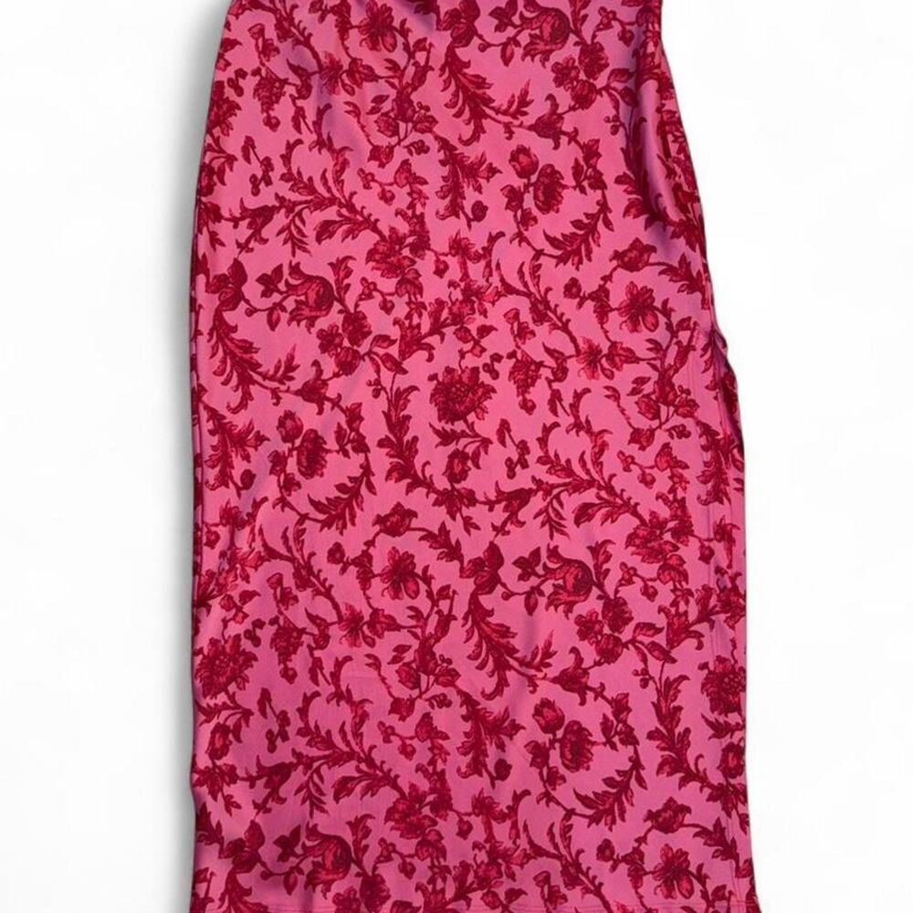 Urban outfitters silk satin pink floral maxi skirt boho coquette fairycore - Picture 2 of 7